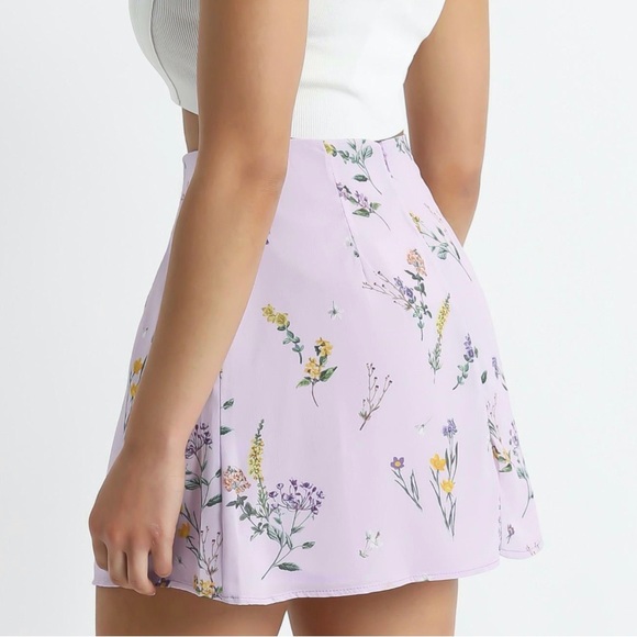 Lavender Botanical Floral Skirt - Picture 1 of 8